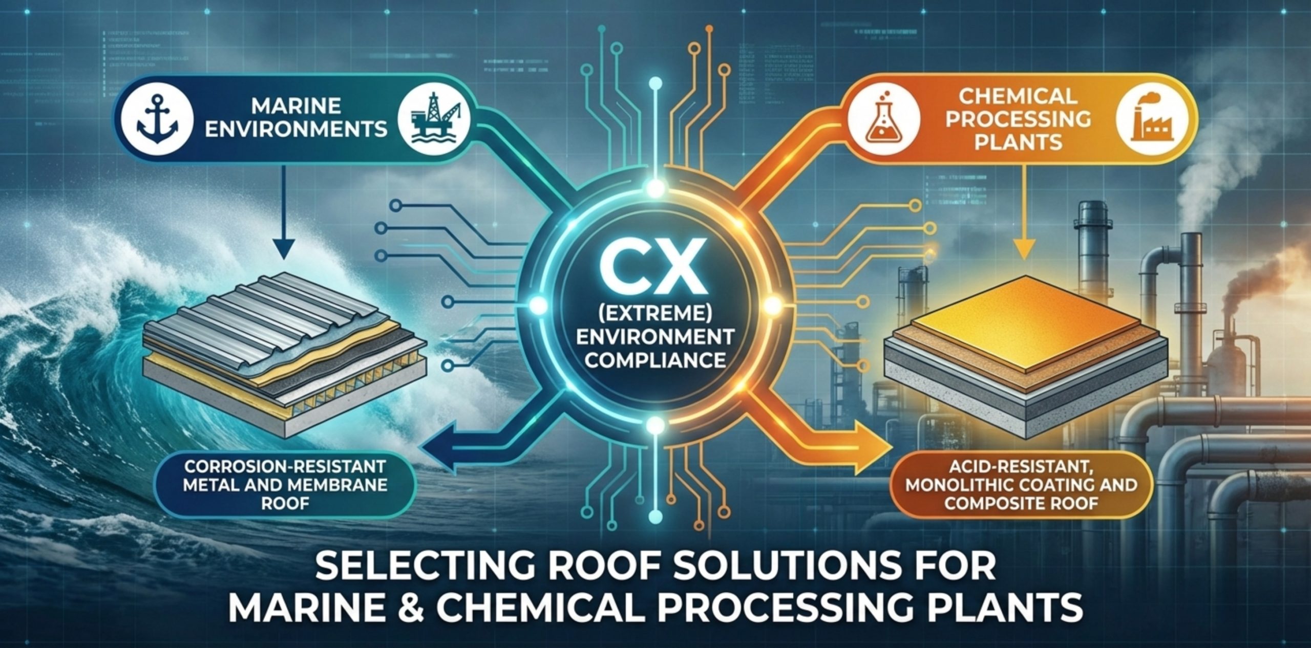 CX (Extreme) Environment Compliance: Selecting Roof Solutions for Marine & Chemical Processing Plants